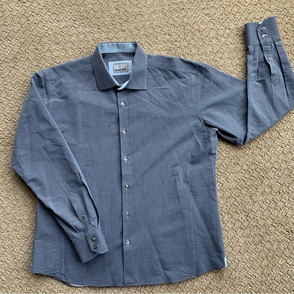 Men’s Christian Valer French Dress Shirt Slate XL